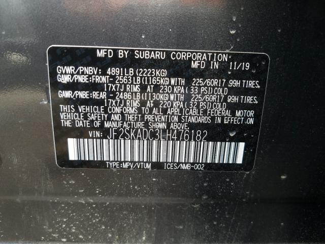 Photo 9 VIN: JF2SKADC3LH476182 - SUBARU FORESTER 