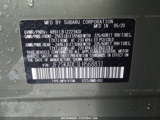 Photo 8 VIN: JF2SKADC3LH568831 - SUBARU FORESTER 