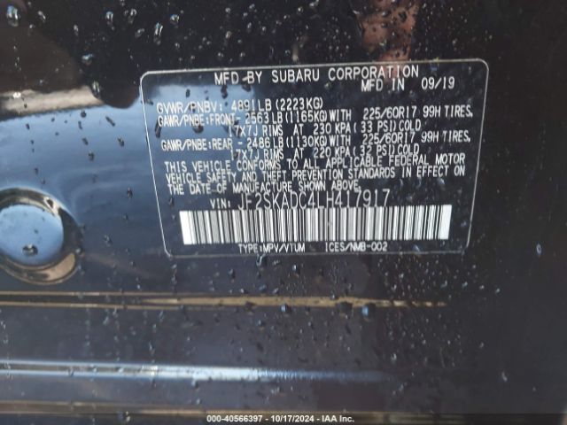 Photo 8 VIN: JF2SKADC4LH417917 - SUBARU FORESTER 