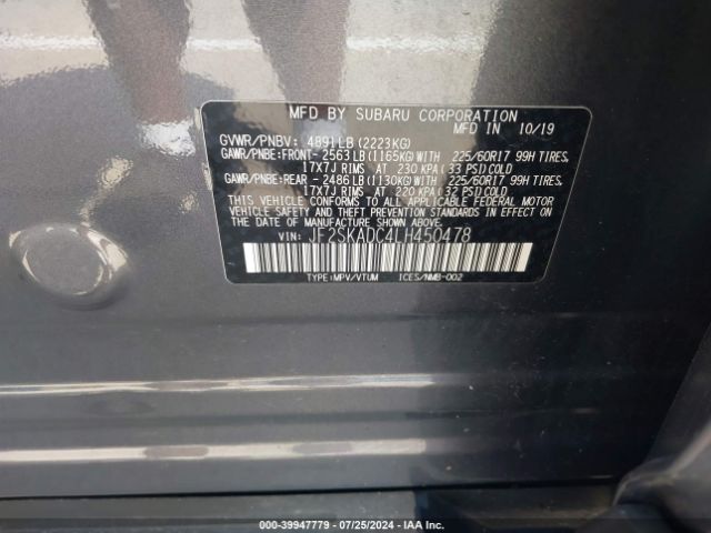 Photo 8 VIN: JF2SKADC4LH450478 - SUBARU FORESTER 