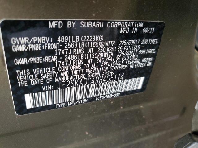 Photo 12 VIN: JF2SKADC4RH405114 - SUBARU FORESTER P 