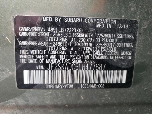 Photo 11 VIN: JF2SKADC5LH477687 - SUBARU FORESTER 