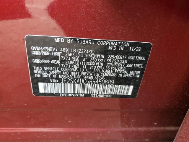 Photo 12 VIN: JF2SKADC5RH450689 - SUBARU FORESTER P 