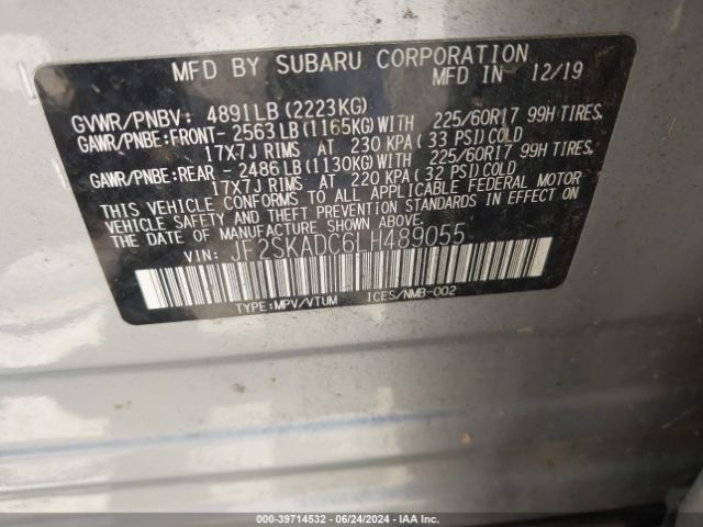 Photo 8 VIN: JF2SKADC6LH489055 - SUBARU FORESTER 