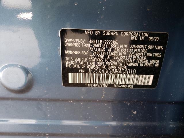 Photo 9 VIN: JF2SKADC8MH404010 - SUBARU FORESTER 