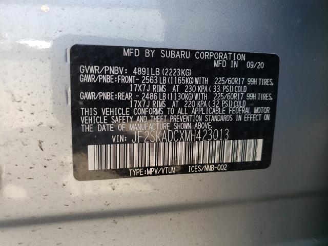 Photo 9 VIN: JF2SKADCXMH423013 - SUBARU FORESTER 