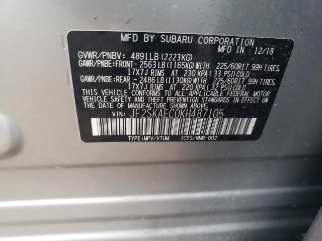 Photo 11 VIN: JF2SKAEC0KH487105 - SUBARU FORESTER P 