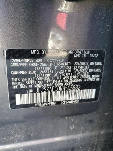 Photo 11 VIN: JF2SKAEC0NH505882 - SUBARU FORESTER 