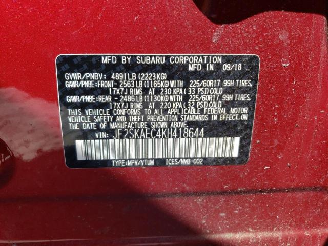 Photo 12 VIN: JF2SKAEC4KH418644 - SUBARU FORESTER 