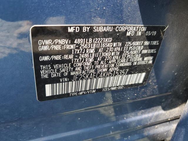 Photo 12 VIN: JF2SKAEC4KH515357 - SUBARU FORESTER P 