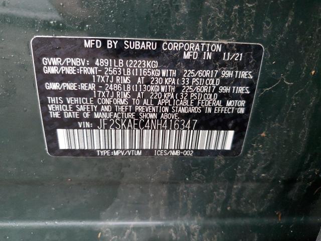 Photo 13 VIN: JF2SKAEC4NH416347 - SUBARU FORESTER 