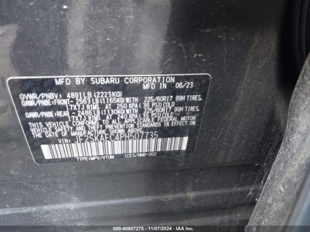 Photo 8 VIN: JF2SKAEC4PH507735 - SUBARU FORESTER 