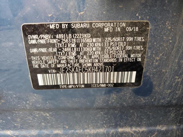 Photo 11 VIN: JF2SKAEC5KH421701 - SUBARU FORESTER P 