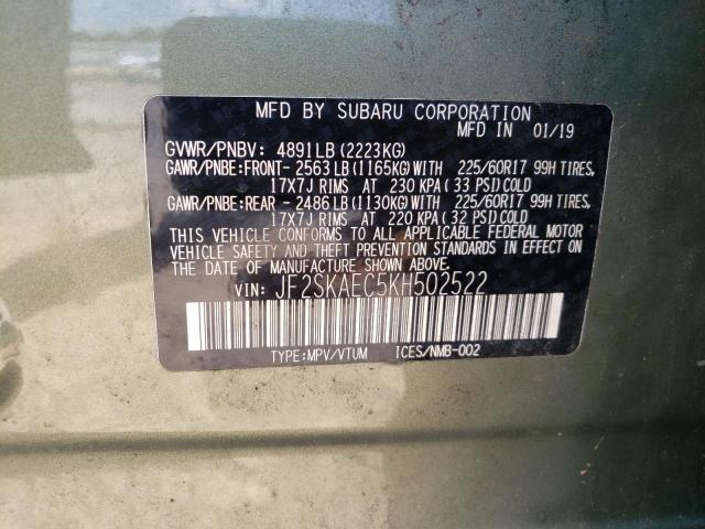 Photo 9 VIN: JF2SKAEC5KH502522 - SUBARU FORESTER P 