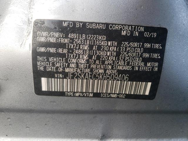 Photo 9 VIN: JF2SKAEC5KH509406 - SUBARU FORESTER 