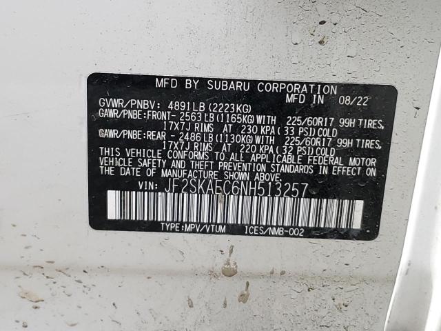 Photo 13 VIN: JF2SKAEC6NH513257 - SUBARU FORESTER P 