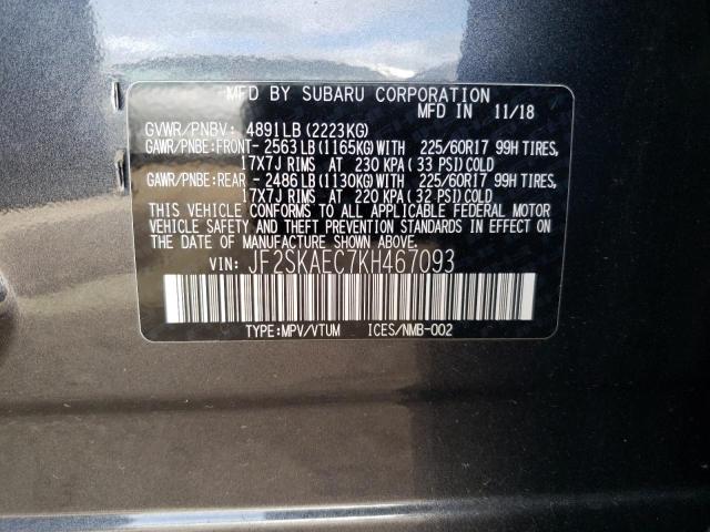 Photo 11 VIN: JF2SKAEC7KH467093 - SUBARU FORESTER P 