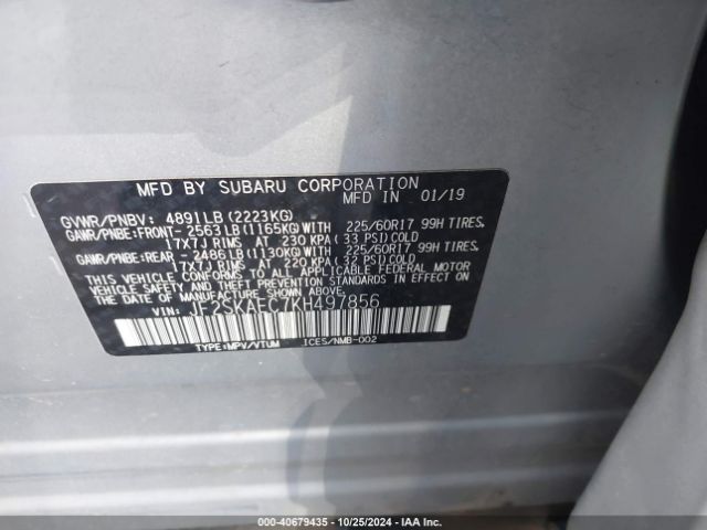 Photo 8 VIN: JF2SKAEC7KH497856 - SUBARU FORESTER 