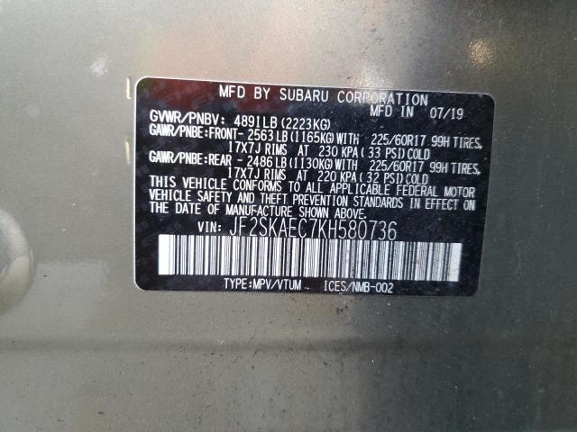 Photo 11 VIN: JF2SKAEC7KH580736 - SUBARU FORESTER 