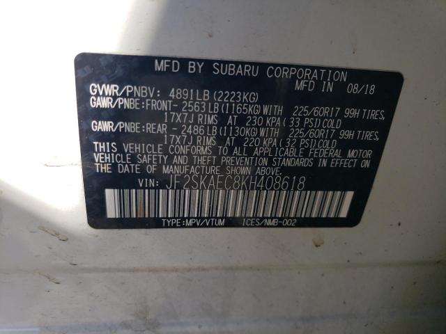 Photo 12 VIN: JF2SKAEC8KH408618 - SUBARU FORESTER P 