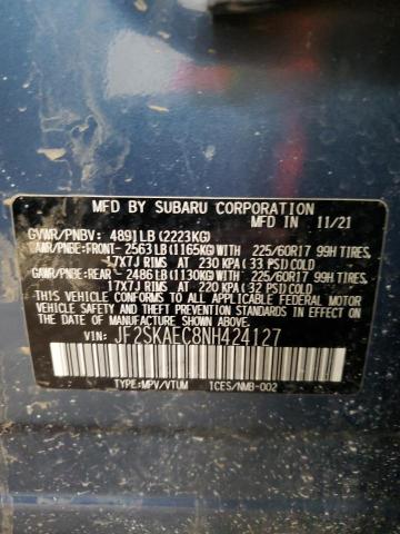 Photo 12 VIN: JF2SKAEC8NH424127 - SUBARU FORESTER P 