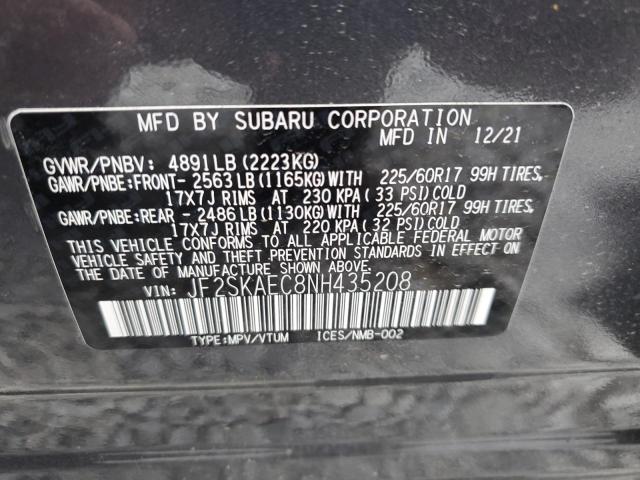 Photo 13 VIN: JF2SKAEC8NH435208 - SUBARU FORESTER P 