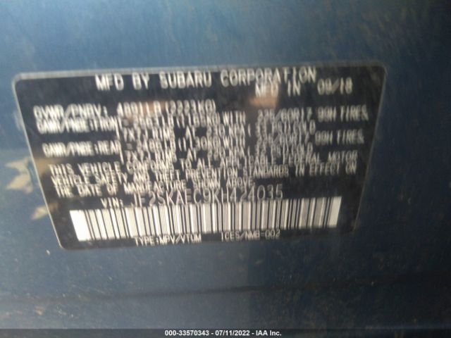 Photo 8 VIN: JF2SKAEC9KH424035 - SUBARU FORESTER 