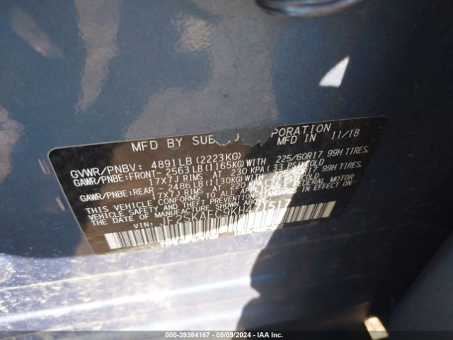 Photo 8 VIN: JF2SKAEC9KH471517 - SUBARU FORESTER 