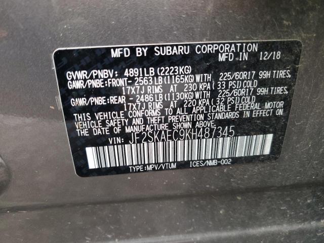 Photo 11 VIN: JF2SKAEC9KH487345 - SUBARU FORESTER P 