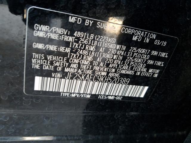 Photo 9 VIN: JF2SKAEC9KH520389 - SUBARU FORESTER P 