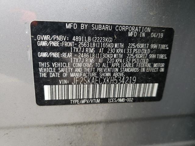 Photo 11 VIN: JF2SKAECXKH534219 - SUBARU FORESTER P 