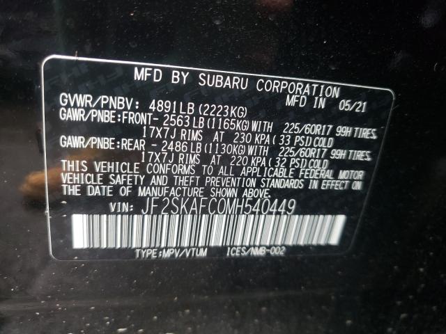 Photo 9 VIN: JF2SKAFC0MH540449 - SUBARU FORESTER 