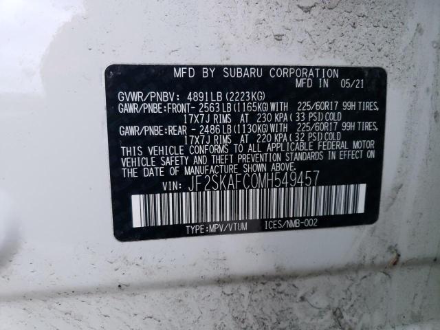 Photo 12 VIN: JF2SKAFC0MH549457 - SUBARU FORESTER P 