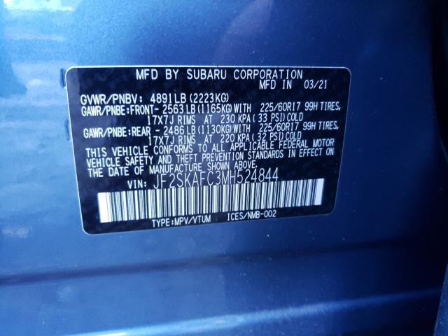 Photo 9 VIN: JF2SKAFC3MH524844 - SUBARU FORESTER 