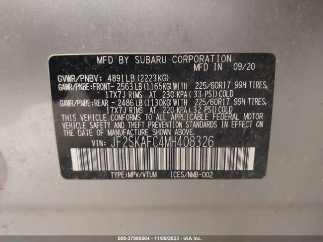 Photo 8 VIN: JF2SKAFC4MH408326 - SUBARU FORESTER 