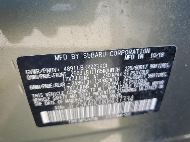 Photo 12 VIN: JF2SKAGC0KH437334 - SUBARU FORESTER P 