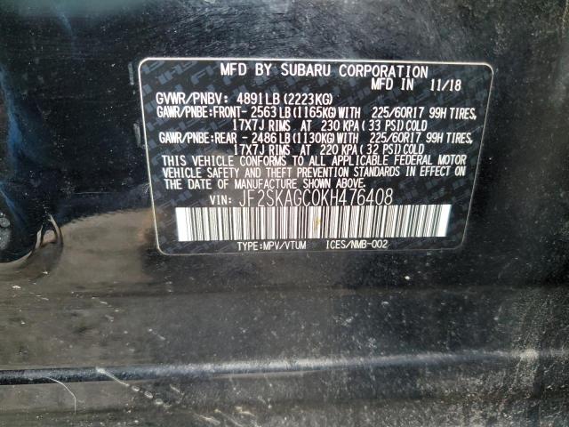 Photo 11 VIN: JF2SKAGC0KH476408 - SUBARU FORESTER P 