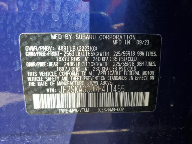 Photo 13 VIN: JF2SKAGC0RH411455 - SUBARU FORESTER S 