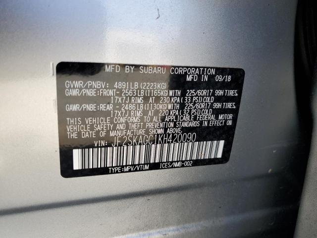 Photo 12 VIN: JF2SKAGC1KH420090 - SUBARU FORESTER P 