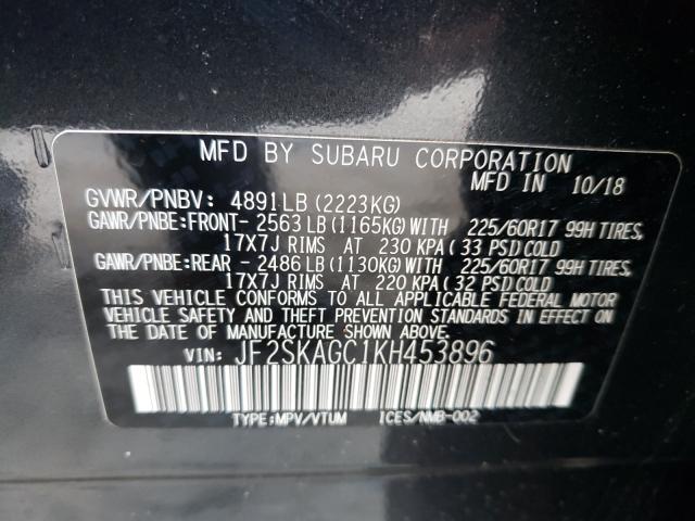 Photo 9 VIN: JF2SKAGC1KH453896 - SUBARU FORESTER 