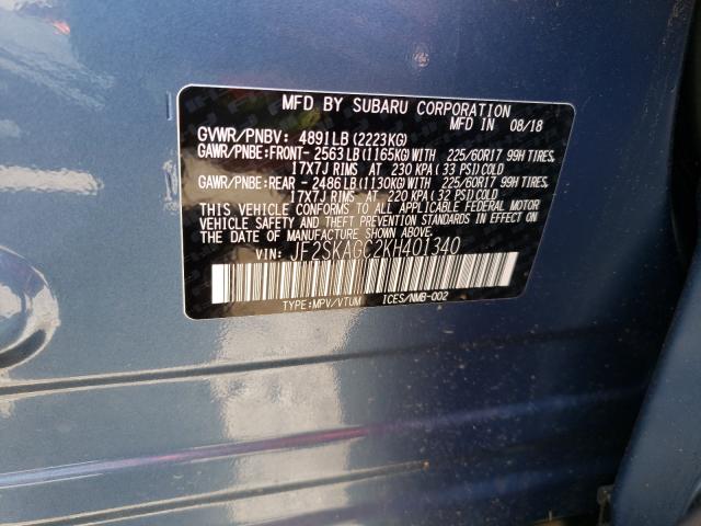 Photo 9 VIN: JF2SKAGC2KH401340 - SUBARU FORESTER 