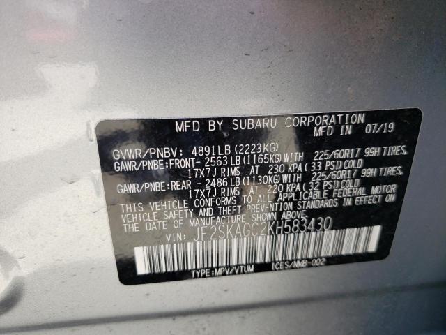 Photo 12 VIN: JF2SKAGC2KH583430 - SUBARU FORESTER P 