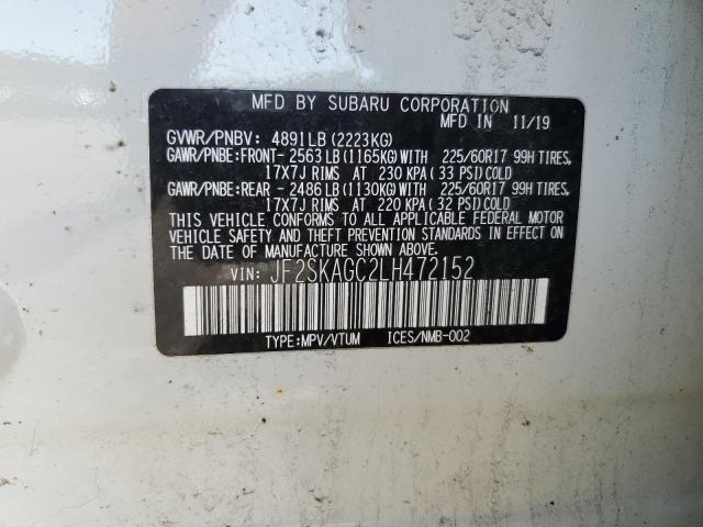 Photo 12 VIN: JF2SKAGC2LH472152 - SUBARU FORESTER 