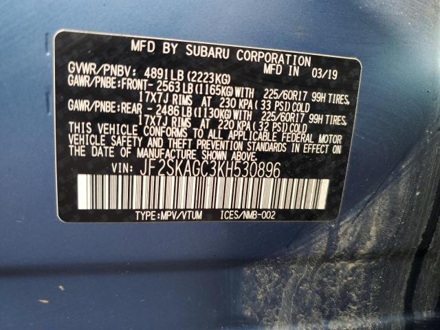 Photo 12 VIN: JF2SKAGC3KH530896 - SUBARU FORESTER 