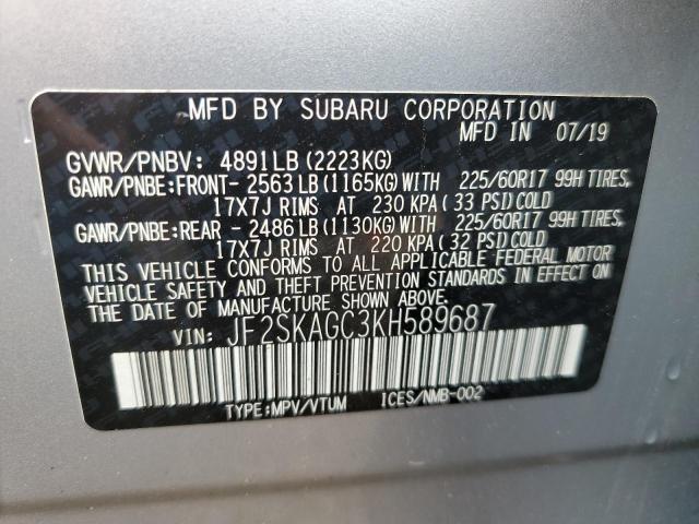 Photo 12 VIN: JF2SKAGC3KH589687 - SUBARU FORESTER P 