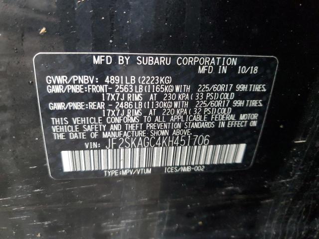 Photo 12 VIN: JF2SKAGC4KH451706 - SUBARU FORESTER 