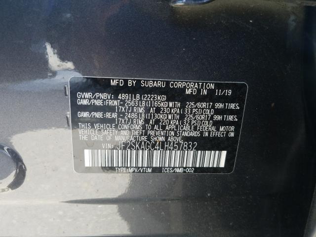 Photo 9 VIN: JF2SKAGC4LH457832 - SUBARU FORESTER 