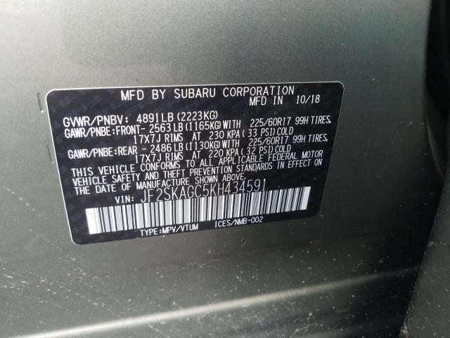 Photo 9 VIN: JF2SKAGC5KH434591 - SUBARU FORESTER P 