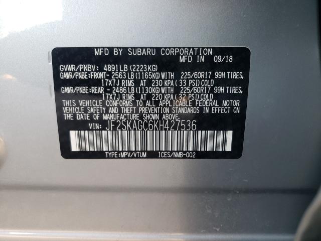 Photo 9 VIN: JF2SKAGC6KH427536 - SUBARU FORESTER P 