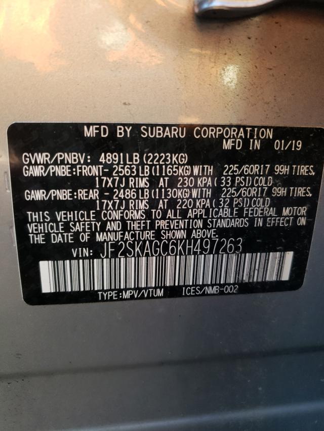 Photo 9 VIN: JF2SKAGC6KH497263 - SUBARU FORESTER P 